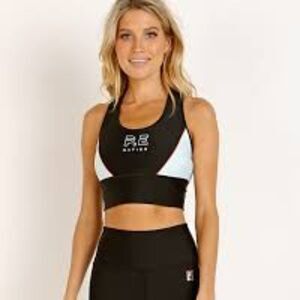 P.E Nation Acceleration Sports Bra Black with Mint in Size S
